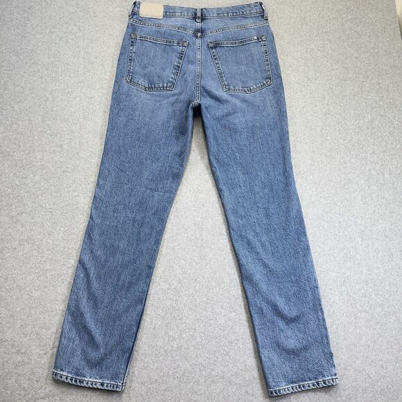 Everlane The Way-High Slim Organic Cotton Jeans Women 28R Blue Denim Straight - Picture 7 of 13